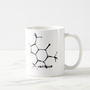 Taza De Café caffein_molecule del bw, cafeína, cafeína