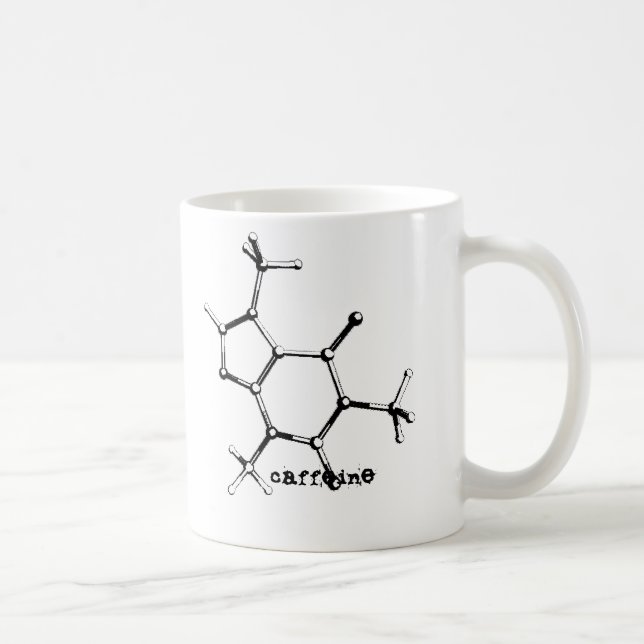 Taza De Café caffein_molecule del bw, cafeína, cafeína (Derecha)
