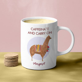 Taza De Café Caffeinate Carry On Llama Alpaca