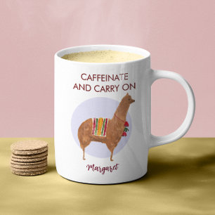 Taza De Café Caffeinate Carry On Llama Alpaca