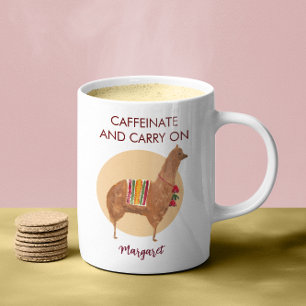 Taza De Café Caffeinate Carry On Llama Alpaca