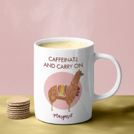 Taza De Café Caffeinate Carry On Llama Alpaca