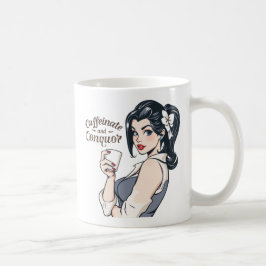 Taza De Café Caffeinato y Retro Glamoroso del Conquo