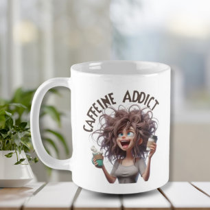Taza De Café Caffeine Addict - Crazy Caffeine Lady