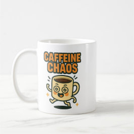 Taza De Café Caffeine Chaos Funny Energetic Coffee Cup Cartoon