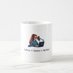 Taza De Café "Caffeine + Contenido = Mi Plan"