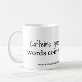 Taza De Café Caffeine entra, las palabras salen Mug