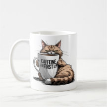 Caffeine First Coffee Mug para los amantes del caf