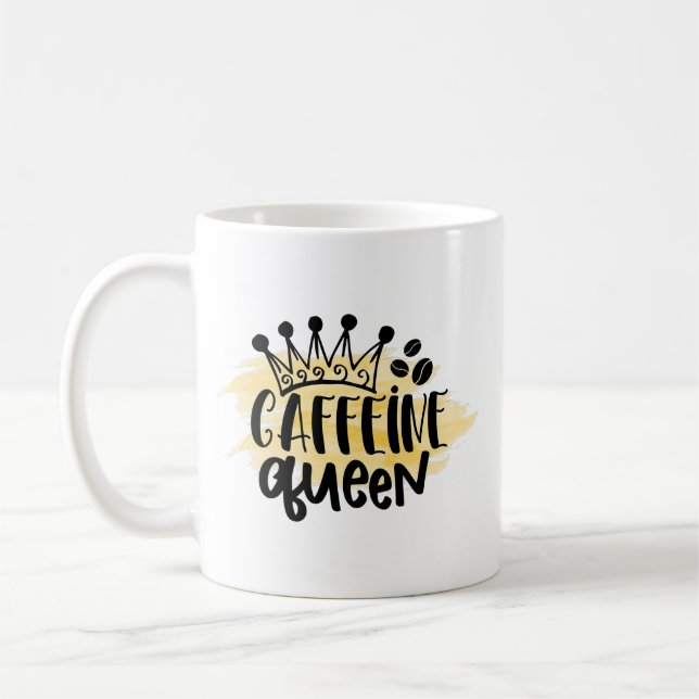 Taza De Café Caffeine Queen Coffee Mug - Gracioso regalo para e (Izquierda)