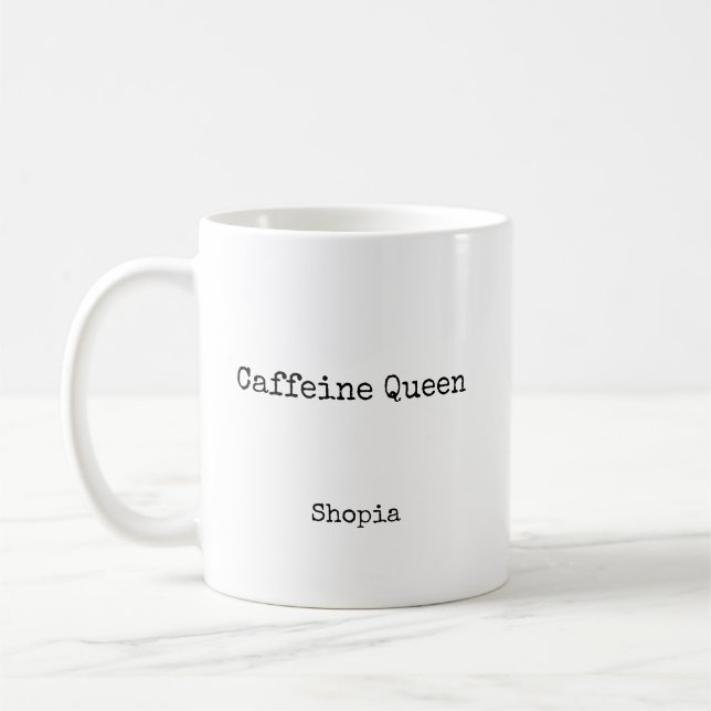 Taza De Café Caffeine Queen Personalized (Izquierda)
