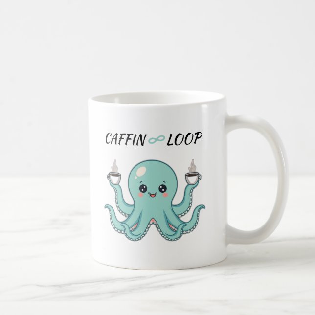 Taza De Café Caffin Loop Kawaii Coffee Mug – Octopus Cute  (Derecha)