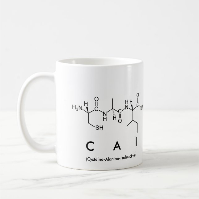 Taza De Café Cai peptide nombre mug (Izquierda)