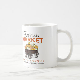 TAZA DE CAFÉ CAÍDA DE AGRICULTORES DE MERCADO PUMPKIN Y FLORES