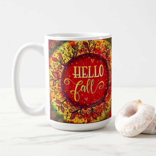 Taza De Café Caída de bonito deja café inespiritual Mug (Con donut)