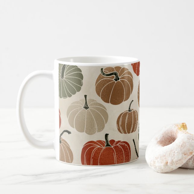 Taza De Café Caída de calabazas (Con donut)