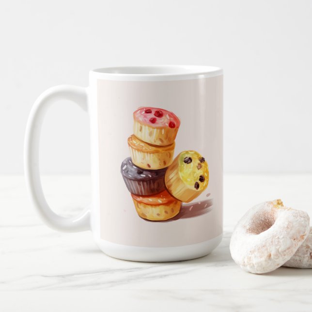 Taza De Café Caída de la Torre Muffin (Con donut)