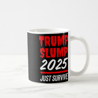 Taza De Café Caída de Trump 2025 Solo Sobrevivir - Acciones Roj