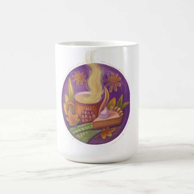 Taza De Café Caída del ilustracion Reloj (Centro)