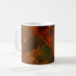 Taza De Café Caída del Resumen de la Tierra Rica Profunda Otoño