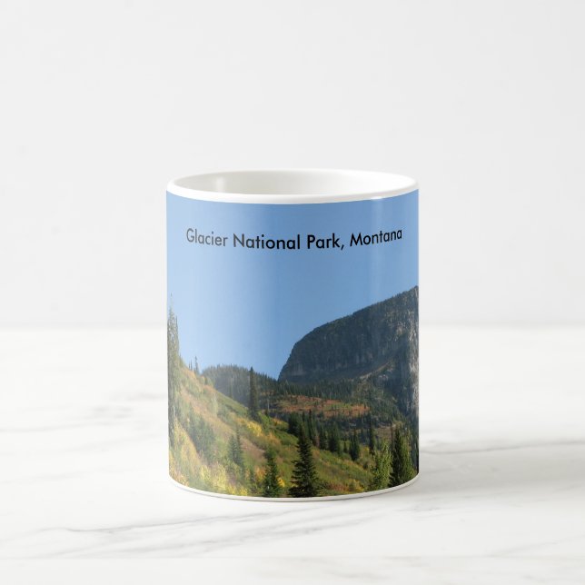 Taza De Café Caída en el Parque Nacional Glaciar, Montana Mug (Centro)