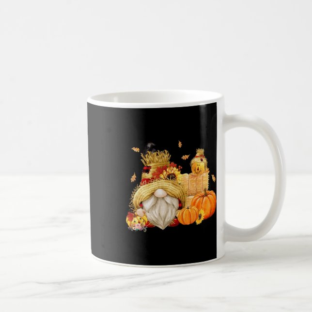 Taza De Café Caída Gnome Scarecrow Gnome Caída Halloween Thanks (Derecha)