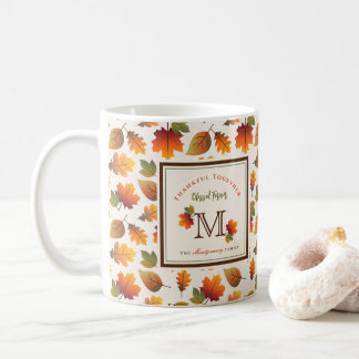 Taza De Café Caída/Otoño Sale Familia Monograma Acción de Graci