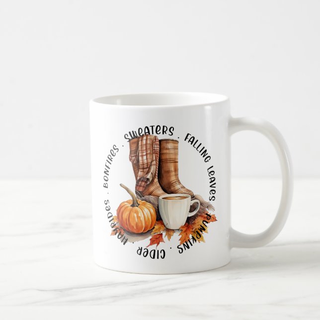Taza De Café Caída y vibraciones del otoño (Derecha)
