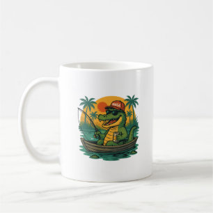 Taza De Café Caimán Pescador – Gorra MAGA Meme de Florida
