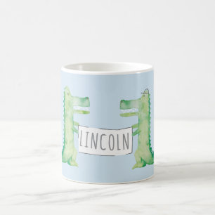 Taza De Café Caimanes pintados con acuarela con letrero persona