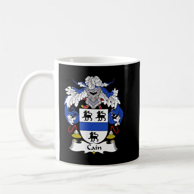 Taza De Café Caín Escudo de Armas Crest Familiar  (Izquierda)