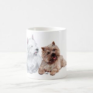 Taza De Café Cairn marrón y Terriers Westie