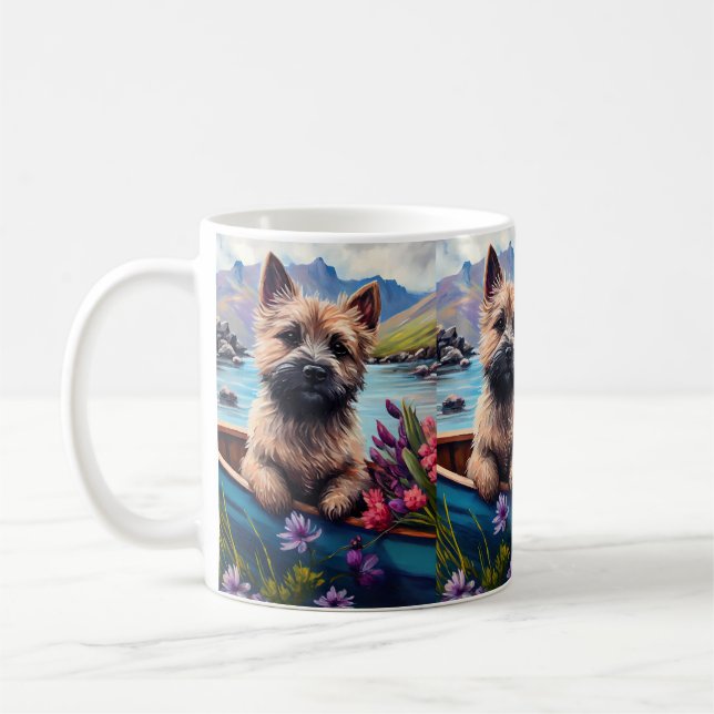 Taza De Café Cairn Terrier en un remo: Una aventura escénica (Izquierda)