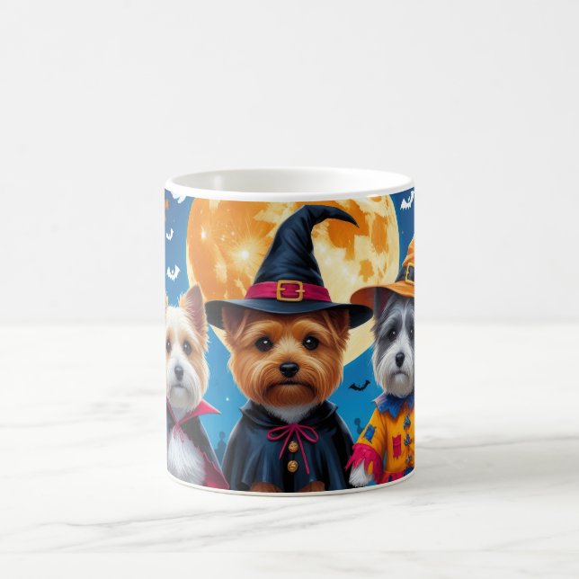 Taza De Café Cairn Terrier Perro Calabaza Halloween Gracioso (Centro)