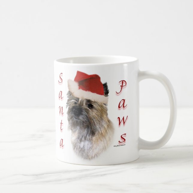 Taza De Café Cairn Terrier Santa Paws (Derecha)