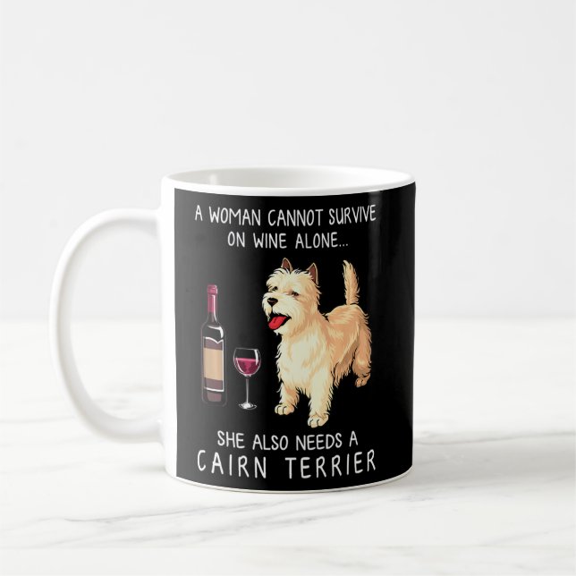 Taza De Café Cairn Terrier Y Wine Dog (Izquierda)