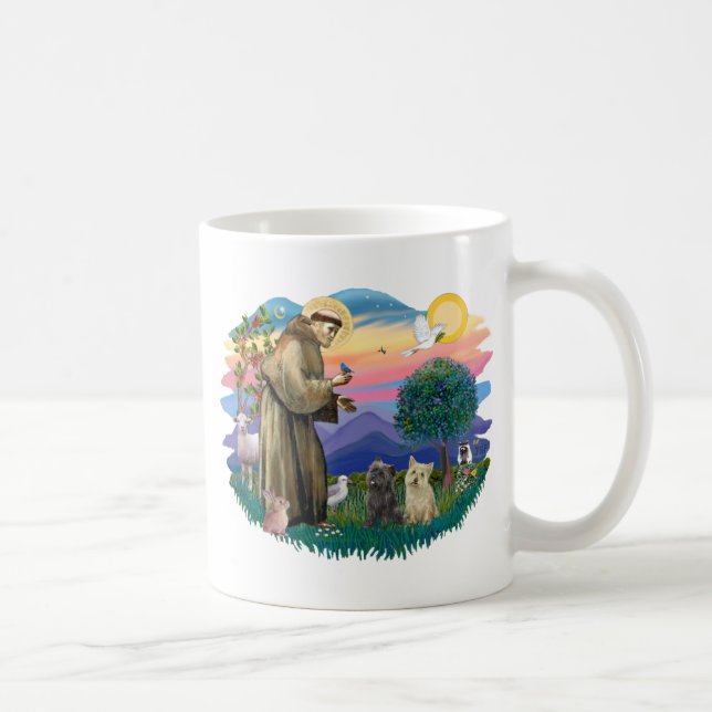 Taza De Café Cairn Terriers (dos) (Derecha)