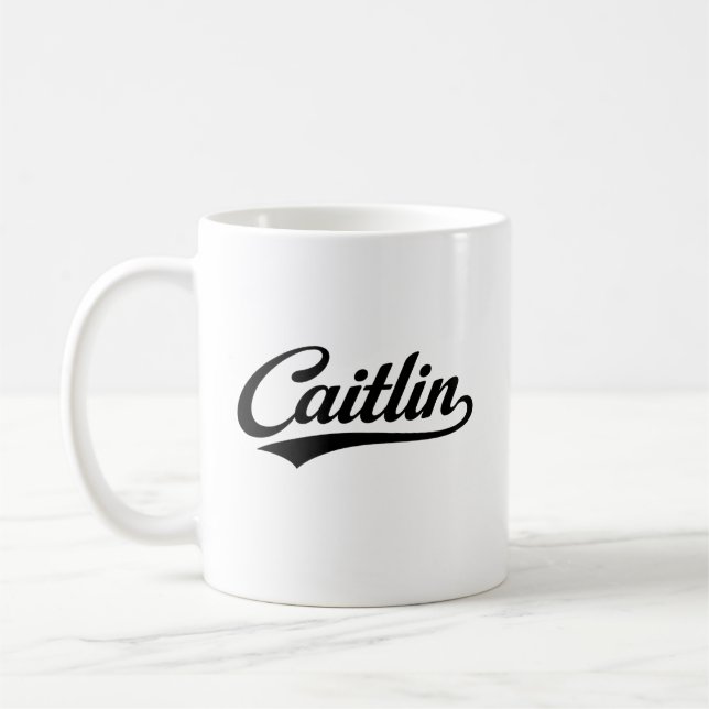 Taza De Café Caitlin name first last family gifts (Izquierda)