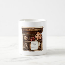 Taza De Café Caja de Bayas Hojas Piñas Tesoros