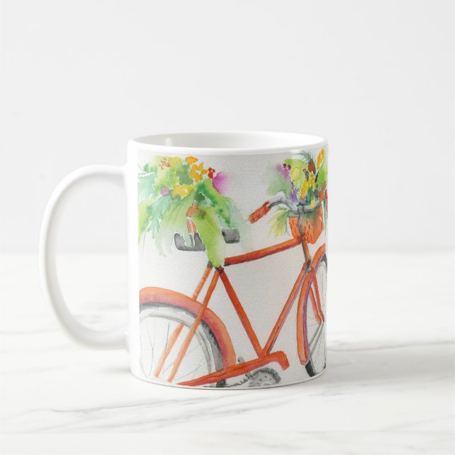 Taza De Café Caja de flores de bicicleta (Izquierda)