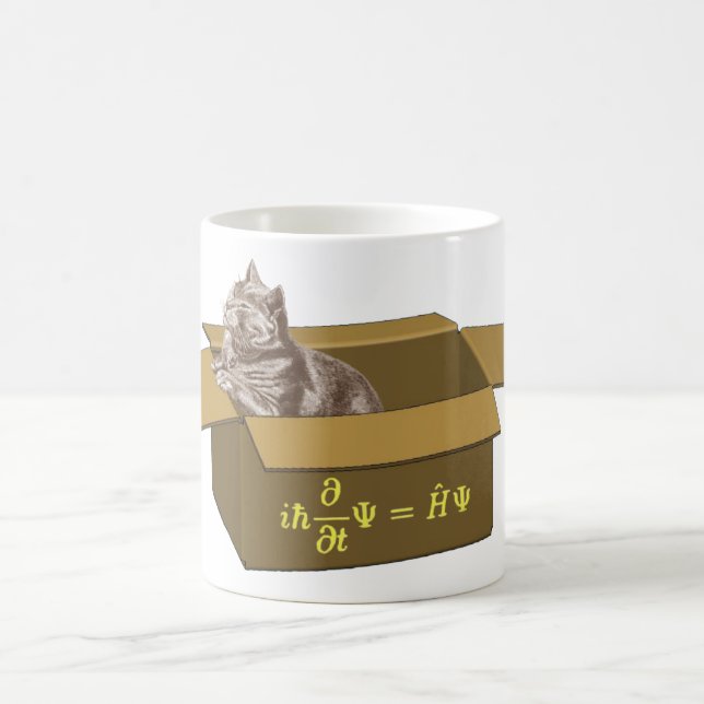 Taza De Café Caja de gato de Schrodinger (Centro)