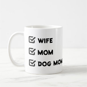 Taza De Café Caja de verificación simple esposa mamá perro madr