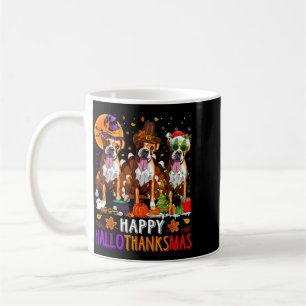 Taza De Café Caja Feliz Hallothanksmas Perro Boxer Halloween Na