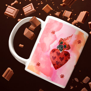 Taza De Café Caja naranja rosa Boxer regalo día de San Valentín
