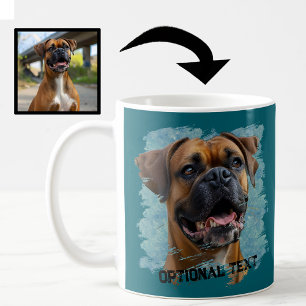 Taza De Café Cajaador Cute Único Foto de Boxer Turquesa para Pa