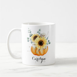 Taza De Café Calabaza acuática con girasoles personalizada