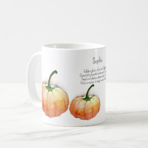 Taza De Café Calabaza acuática con poema