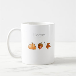 Taza De Café Calabaza acuática personalizada, hoja, maíz