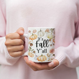Taza De Café Calabaza acuática y hojas de otoño