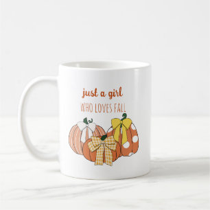 Taza De Café Calabaza Adorable y Lazos Solo Una Chica Que Ama O