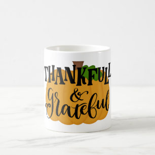 Taza De Café Calabaza agradecida y agradecida